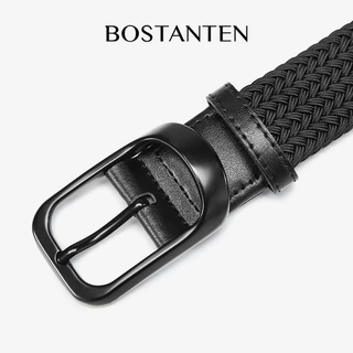 BOSTANTEN เข็มขัดแฟชั่นสำหรับผู้ชาย เข็มขัดธุรกิจ หัวเข็มขัดแบบ