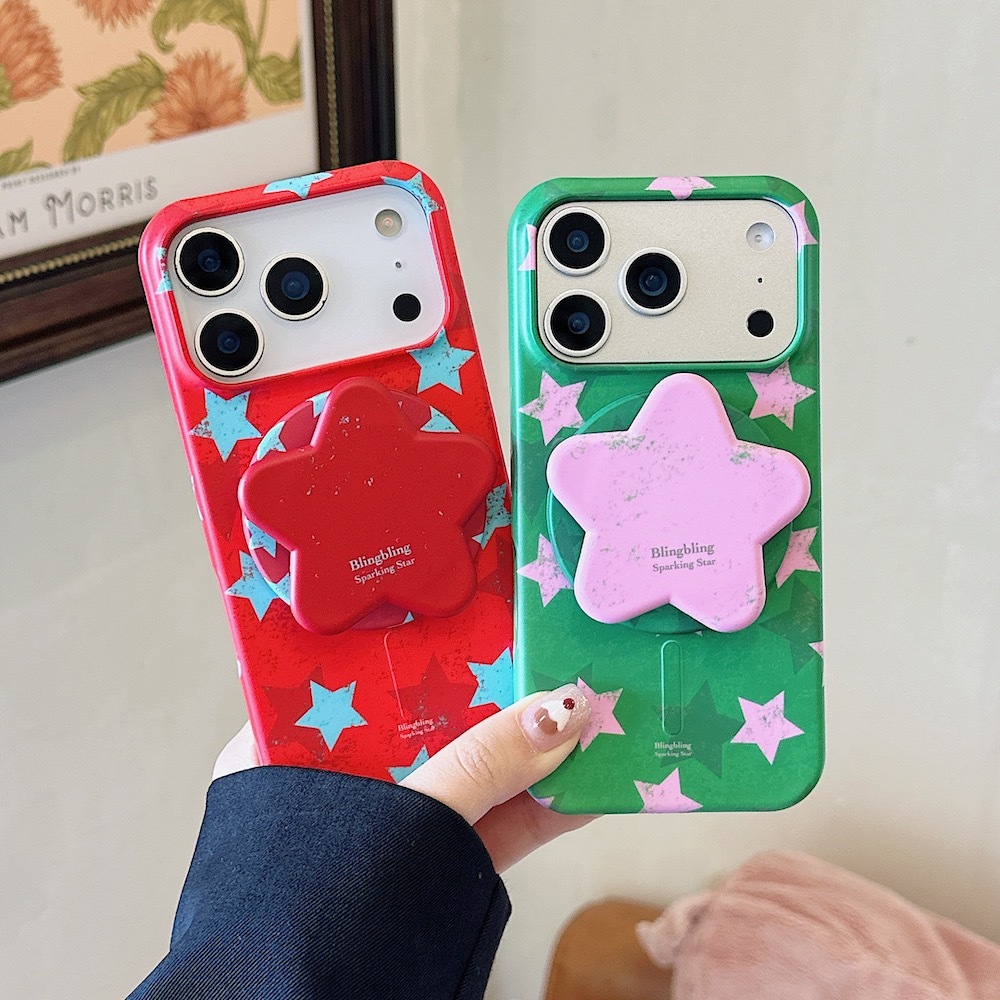 เคสโทรศัพท์เข้ากันได้สําหรับ iPhone 17Promax 17 17Pro 16Promax 16Pro 15promax 15Pro Y2K Sparkling party Star ฝาครอบฟิล์มบางพร้อมขาตั้งแหวนแม่เหล็ก