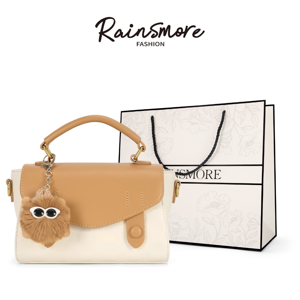 Rainsmore กระเป๋าสะพายหรูหรา texture น่ารัก สำหรับสาวสไตล์คลาสสิก เหมาะสำหรับการทำงานและการเดินทาง พ