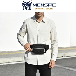 MENSPE กระเป๋าคาดเอวความจุขนาดใหญ่ของผู้ชายกระเป๋าคาดหน้าอกอเนกประสงค์ Unisex กันน้ํากีฬา Street Bag