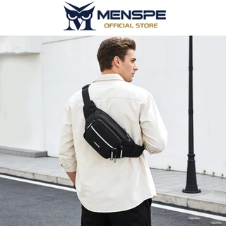 MENSPE กระเป๋าคาดเอวความจุขนาดใหญ่ของผู้ชายกระเป๋าคาดหน้าอกอเนกประสงค์ Unisex กันน้ํากีฬา Street Bag