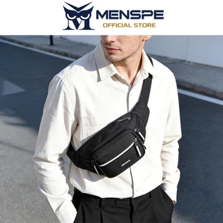 MENSPE กระเป๋าคาดเอวความจุขนาดใหญ่ของผู้ชายกระเป๋าคาดหน้าอกอเนกประสงค์ Unisex กันน้ํากีฬา Street Bag