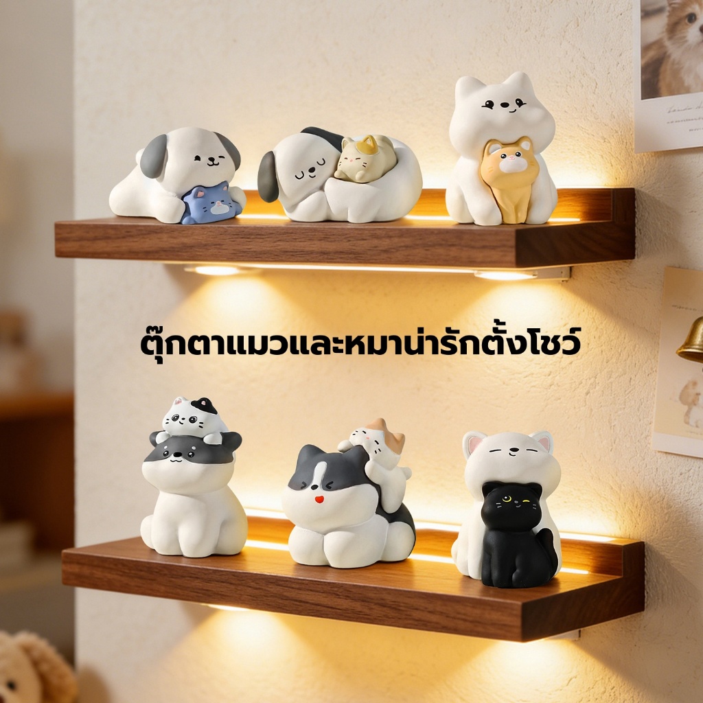 แมวสร้างสรรค์สุนัขคู่ทั้งหมดน่ารักสัตว์เลี้ยงเครื่องประดับน่ารักการ์ตูนรักษาลูกแมวลูกสุนัขโฮมออฟฟิศพื้นที่เดสก์ท็อปตกแต่ง