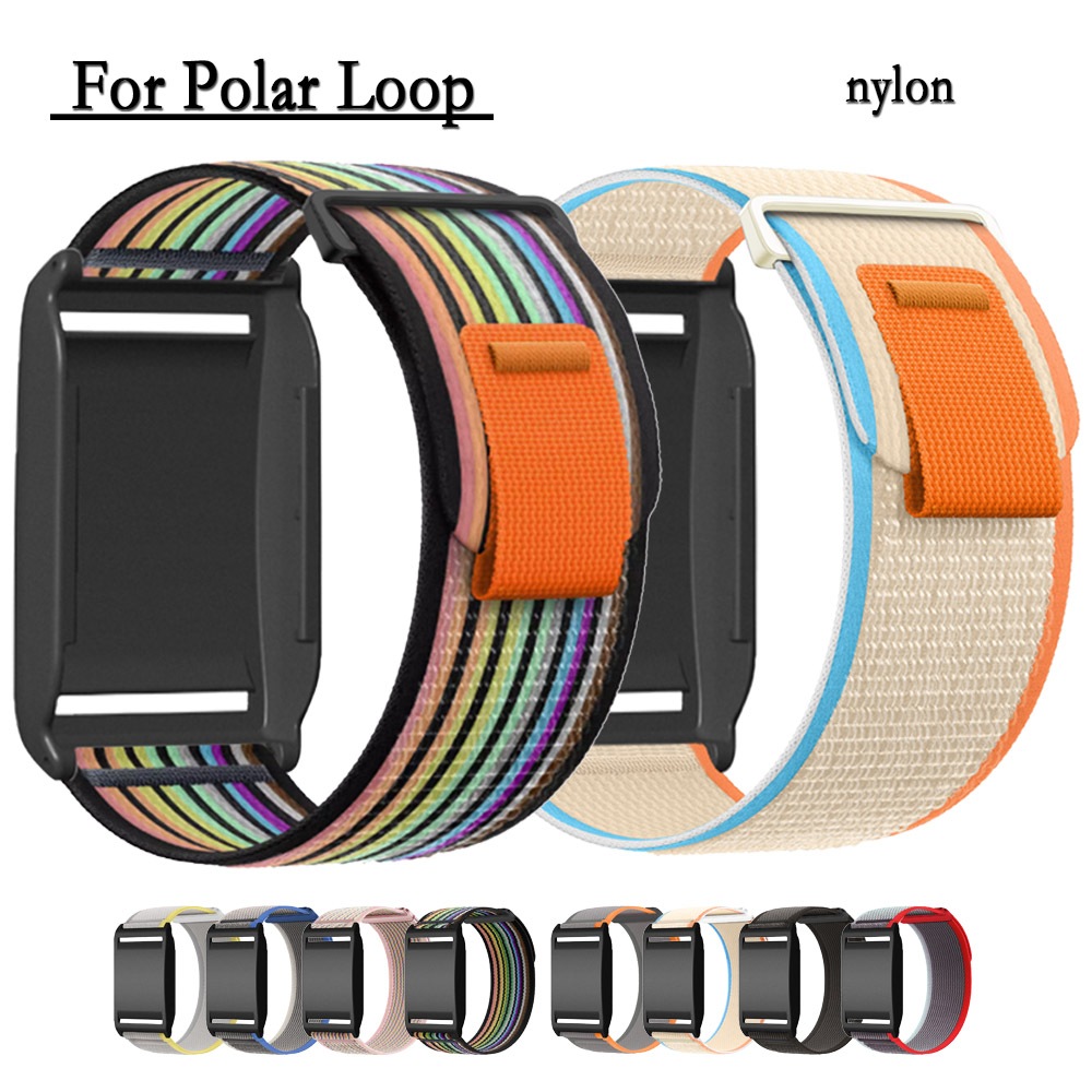 สําหรับ Polar Loop สายไนลอน Watchband ปรับน้ําหนักเบา Breathable สายรัดข้อมือ Hook & Loop Band สําหร