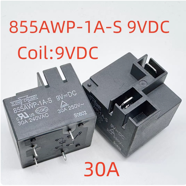 4 Pin สองแทรก 30A รีเลย์ 855AWP-1A-V/S 9V/12VDC MPQ4LA