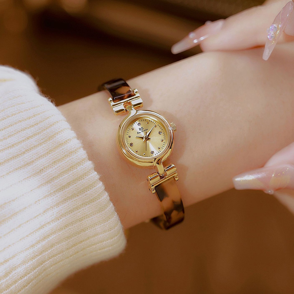 BS Bee Sister คุณภาพสูงสุภาพสตรีนาฬิกาสร้อยข้อมือเรซิ่นนาฬิกา Vintage ผู้หญิง