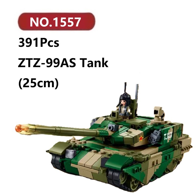 ✨ZTZ-99AS รถหุ้มเกราะและรถถัง เข้ากันได้ตัวต่อเลโก้ 391ชิ้น Sluban Tank เข้ากันได้ตัวต่อเลโก้