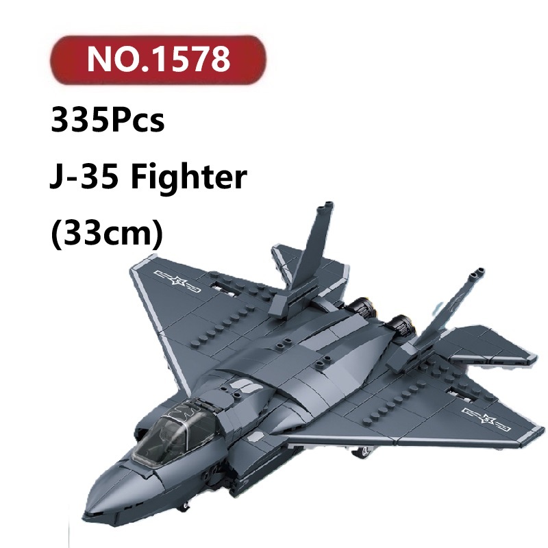 ✨J-35  เครื่องบินรบ เข้ากันได้ตัวต่อเลโก้ 335ชิ้น Sluban Plane เข้ากันได้ตัวต่อเลโก้