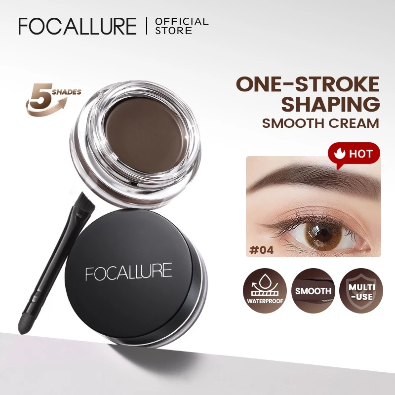 FOCALLURE Pro-shape Duo Eyebrow Cream 3D Full Sculpted Fluffy Feathery Fill Fix Lasting Instant จัดแต่งทรงผมเม็ดสีสูง Multi-ใช้ Non-cakey Quick-dry กันน้ํา Smudge-proof FA-23