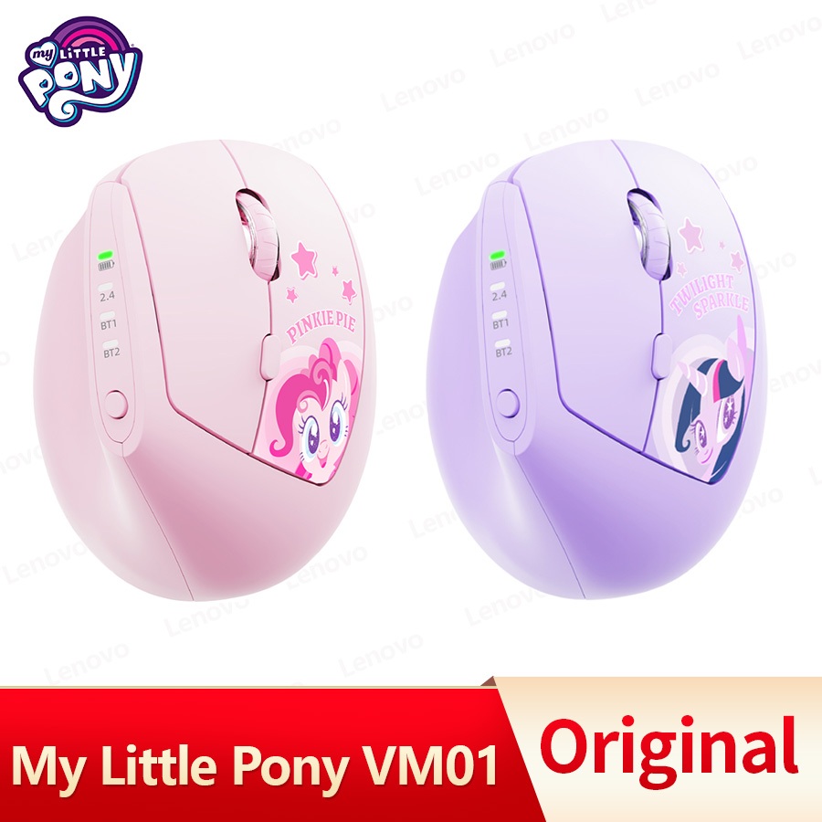 My Little Pony VM01 เมาส์ไร้สาย หลักสรีรศาสตร์ 2.4G บลูทูธ โหมดคู่ ชาร์จได้ เมาส์เงียบ สําหรับ MAC Laptop