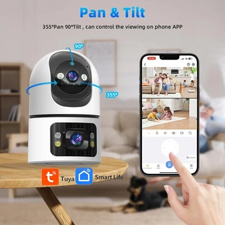 5G WiFi Smart Life Dual เลนส์ IP WiFi กล้องการติดตามอัตโนมัติ 2 ทิศทางกล้องรักษาความปลอดภัยในร่มสําหรับ Smart Home