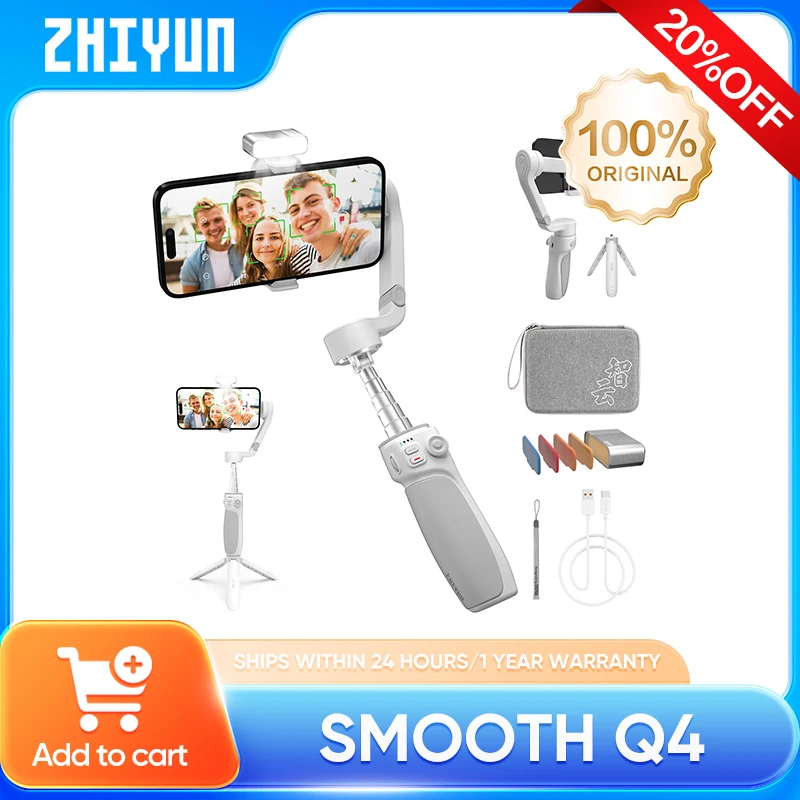 ZHIYUN Smooth Q4 สมาร์ทโฟนกิมบอลโทรศัพท์ 3 แกนโคลงมือถือ
