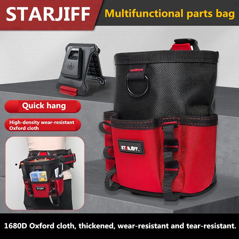 STARJIF HC-2550 Quick-แขวนเอวกระเป๋ามัลติฟังก์ชั่อะไหล่กระเป๋า 1680D Oxford ผ้าทนต่อการสึกหรองานไม้เล็บกระเป๋า