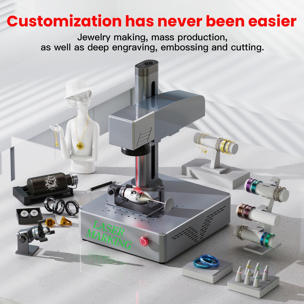 DAJA S4 20W ครื่องทําเครื่องหมายไฟเบอร์ออปติก20วัตต์ระบบทําเครื่องหมายเลเซอร์โลหะที่ทนทานสําหรับอุตส