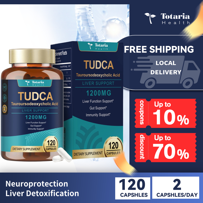 Totaria TUDCA Bile Salts 1200mg (กรด Toursodeoxycolic), 120 แคปซูล, อาหารเสริมตับ TUDCA บริสุทธิ์ที่ทรงพลังเป็นพิเศษ, ตับและถุงน้ําดีที่สะอาดและการซ่อมแซม, อาหารเสริมตับ, มังสวิรัติ