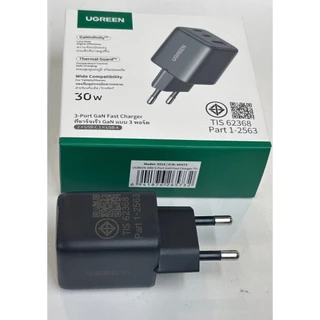 UGREEN หัวชาร์จ Nexode ชาร์จเร็ว 20W/30W GaN USB-C*2/USB-A Fast Charger USB-C 3 พอร์ต Power Adapter สําหรับ iPhone 17 iPhone 16 Pro Max/15/14/13