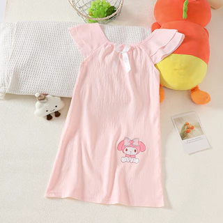 สาว Nightdress สาวน่ารักชุดนอนชุดนอนผ้าฝ้ายเด็กสาวแขนยาว Nightdress