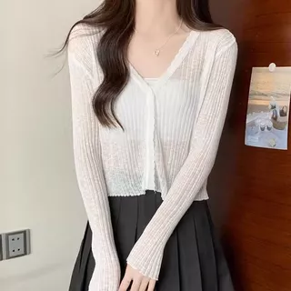เสื้อกันหนาวลายถักสำหรับฤดูร้อน สไตล์คลุมไหล่ เสื้อโค้ทบางเบาน้ำหนักเบาทองใช้ในอากาศเย็น