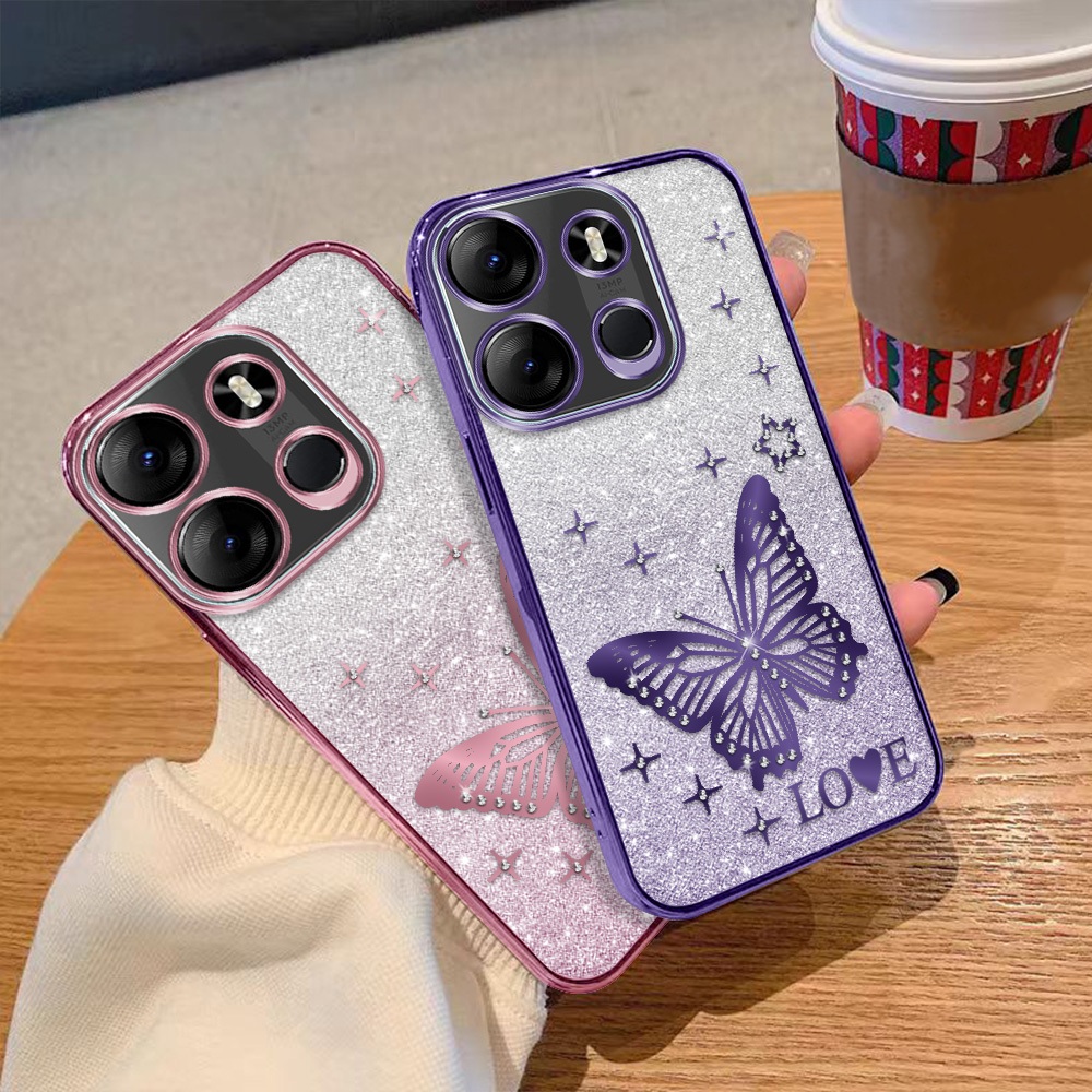 หรูหราสําหรับ Tecno Spark Go 2023/Pop 7 Pro/Pop 7/BF7/BF7n/BF7h เคสโทรศัพท์ Glitter Rhinestone ปลอกโ