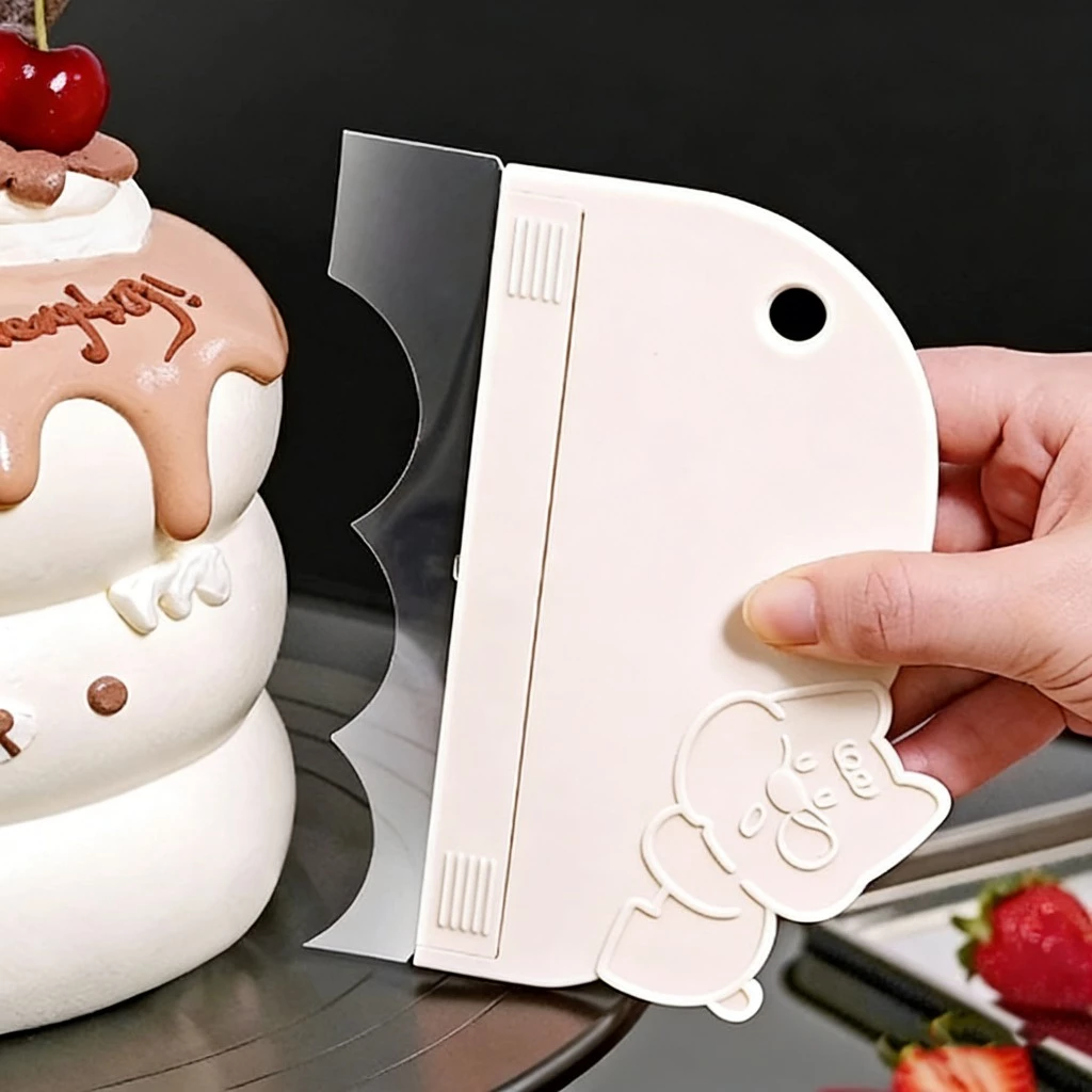 4 ชิ้น/เซ็ตเค้กครีม Scraper Soft Edge Smoother สําหรับซ้อนเค้กตกแต่งอุปกรณ์เบเกอรี่