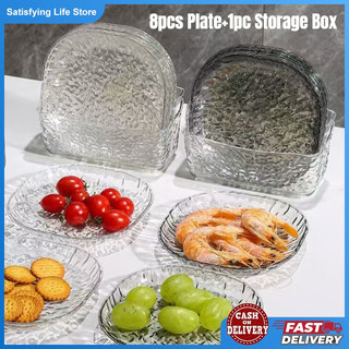 8PCS/SET Snack Bowls Fruit Plate Dessert Plate Bone Spitting Dish Candy Snack Dish Salad Dish Residue Storage Tray Home
