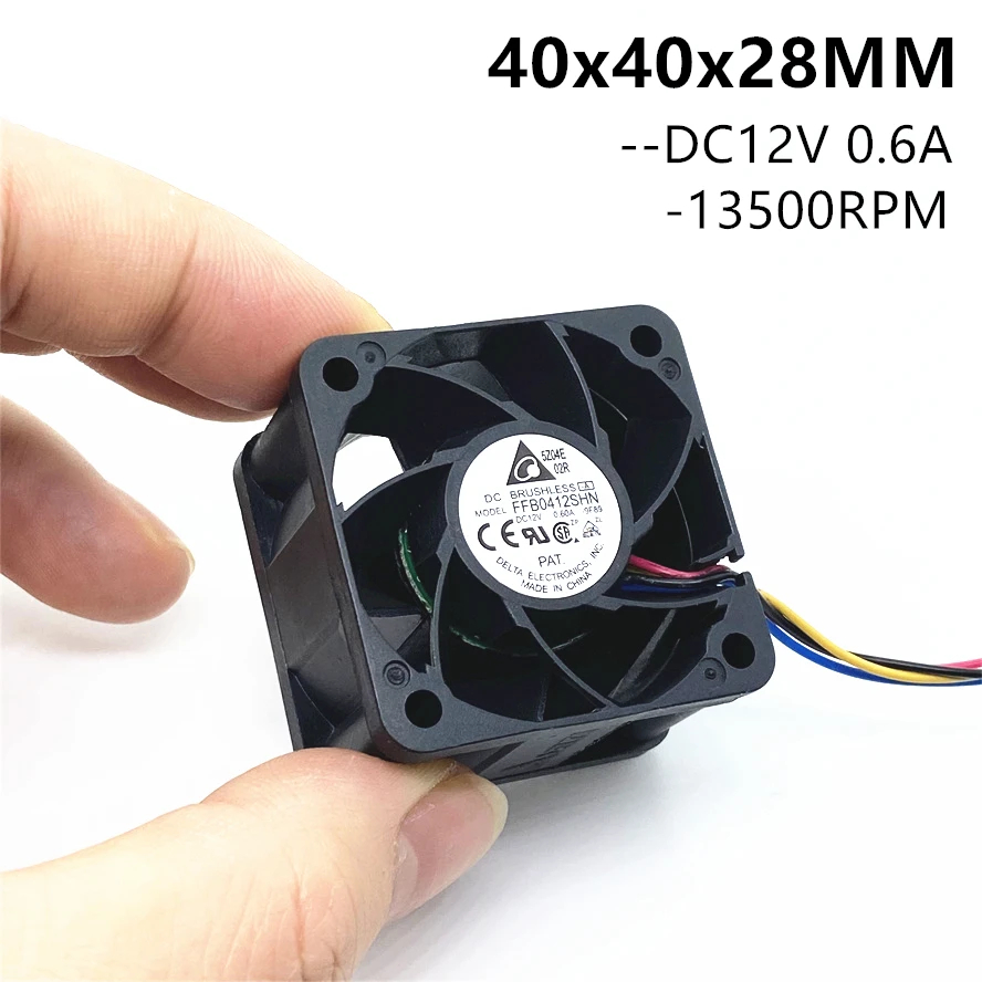 Delta FFB0412SHN 4028 40MM 40x40x28MM Server Fan Big Power Cooling Fan 12V 0.45A 0.6A 4pin