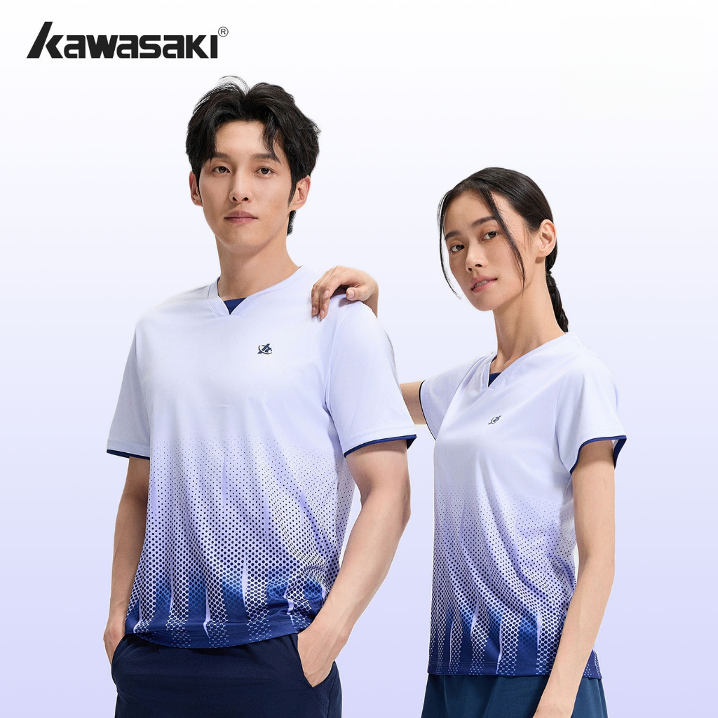 Kawasaki 2026 ใหม่ Women & Men V คอแบดมินตัน Pickball Jersey Sweat-wicking Quick Dry Breathable Spor