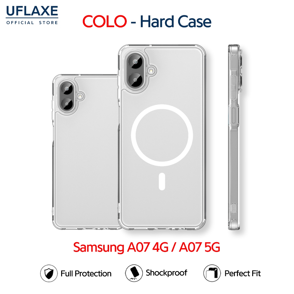 UFLAXE COLO - เคส Samsung Galaxy A07 4G / A07 5G - เคสแข็งใสกันเหลืองกันกระแทก เคสโทรศัพท์ป้องกันรอยนิ้วมือปกป้องเต็มรูปแบบ