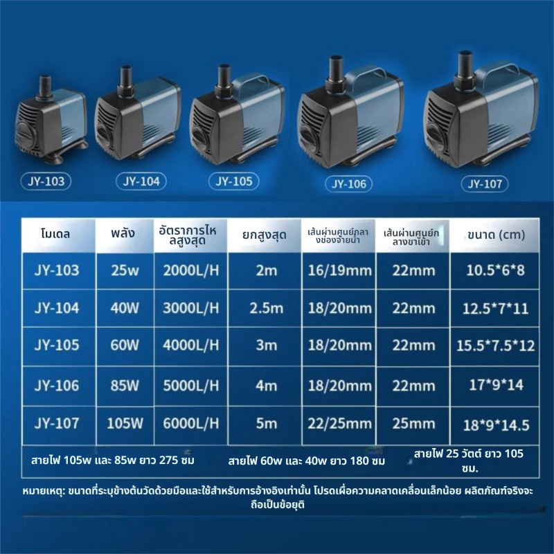 TOPOPCLUB ปั๊มน้ำตู้ปลา ปั๊มจุ่มตู้ปลาปรับดูดด้านข้าง 10W/25W/40W/60W/85W/105W Aquaponics หมุนเวียนและกรองปั๊มน้ําสะเทินน้ําสะเทินบกที่เงียบสงบเป็นพิเศษ thumbnail 9