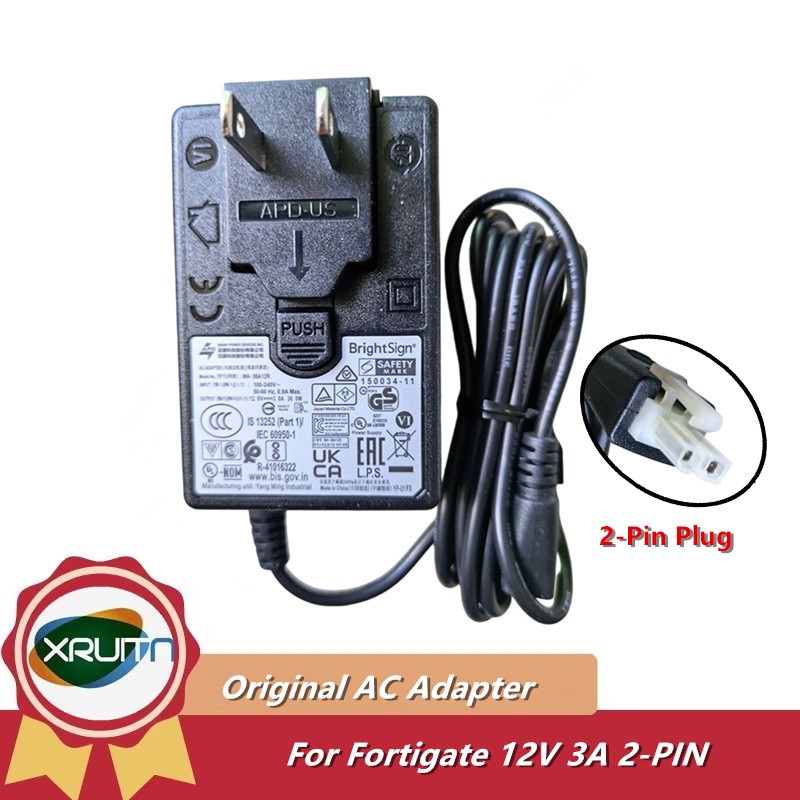 12V 3A 36W อะแดปเตอร์ AC Power Charger สําหรับ fortigate FORTINET AD036RAB-FTN3 FG-60D 30E-3G4G 60E 