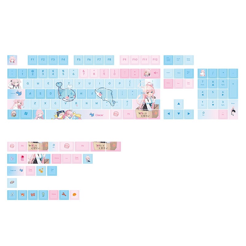 เกม Blue Archive Takanashi Hoshino Keycaps PBT Cherry Profile 132pcs Keycap diy คีย์บอร์ด