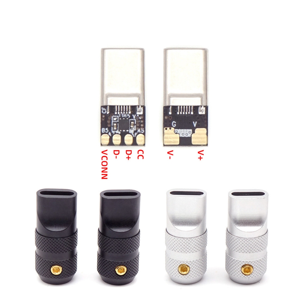 PD 100W Fast Charging TYPE-C Plug TYPE C Terminal Housing Kit – สายเคเบิลข้อมูล 5A อะไหล่ DIY พร้อมชิป E-Marker
