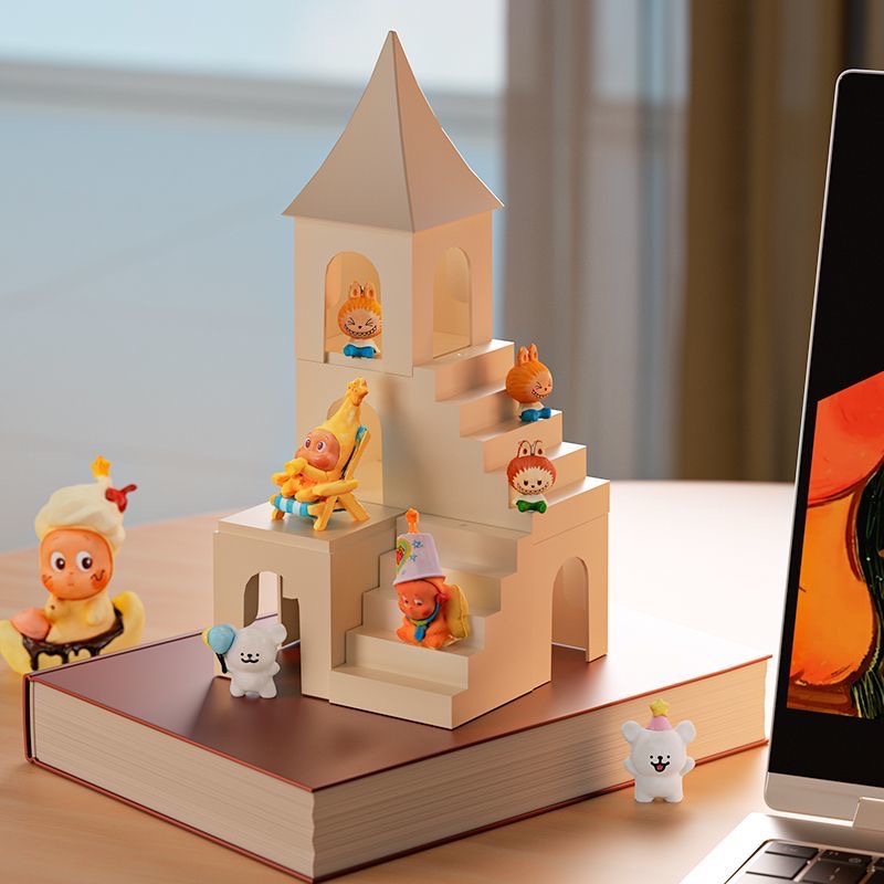 Pop mart Desktop Display Stand Star People ตู้เก็บของทํามือ เม็ดน่ารัก กล่องเก็บเครื่องประดับ