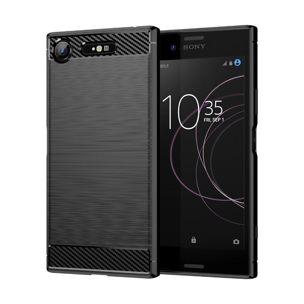 เคสซิลิโคนด้านสําหรับ Sony Xperia XZ1 เคสโทรศัพท์แบบนุ่มสําหรับ sony xz1 เคสคาร์บอนไฟเบอร์กันกระแทก