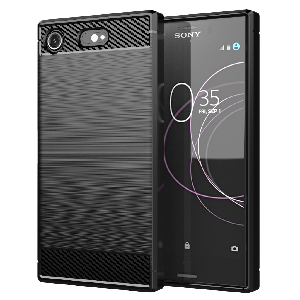 เคสเคลือบกันกระแทกสําหรับ Sony Xperia XZ1 Compact Soft Back Cover สําหรับ sony xz1 mini เคสคาร์บอนไฟ