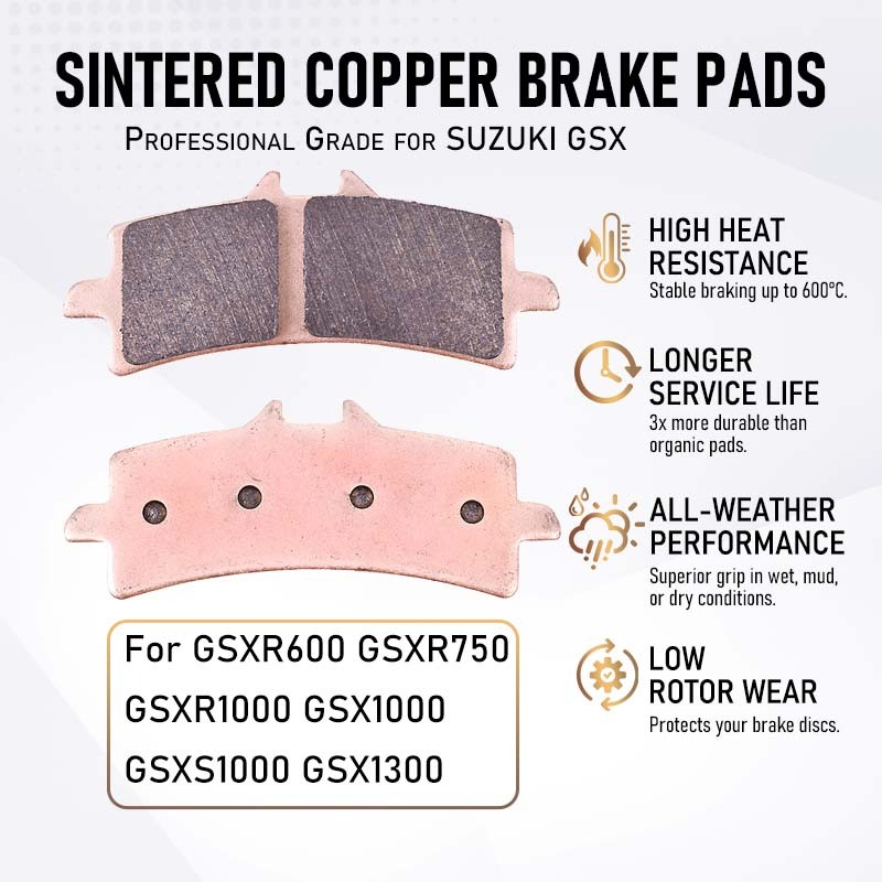 สําหรับ SUZUKI GSXR600 GSXR750 GSX1000 GSXR1000 GSX-S1000 GSX 1300 ผ้าเบรค Sintered โลหะประสิทธิภาพส