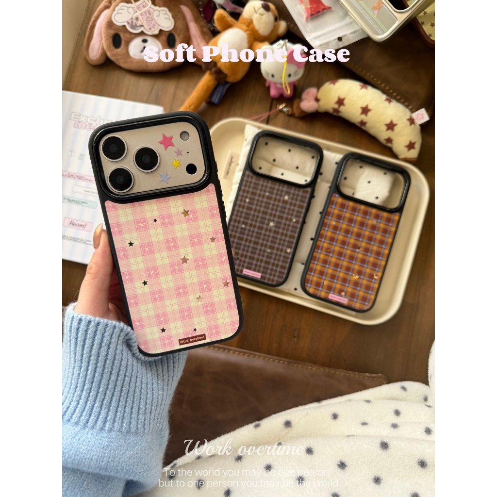 ลายสก๊อต Star เคสโทรศัพท์กันกระแทกเหมาะสําหรับ iPhone 17 promax 16 promax 15 promax 11 12 13 17 14plus 15plus 16e 16plus 15pro 17pro 17air