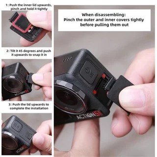 ฝาครอบด้านข้างทดแทนสําหรับ DJI OSMO Action 3 / 4 / 5 Pro กล้อง USB แบตเตอรี่อะไหล่ซ่อมประตูอุปกรณ์เสริม