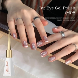 XEIJAYI 10ml - ยาทาเล็บเจลสีชมพูอมม่วงแบบแคทอายใหม่ เหมาะสำหรับร้านทำเล็บและทำเองที่บ้าน