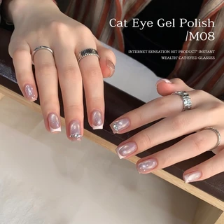 XEIJAYI 10ml - ยาทาเล็บเจลสีชมพูอมม่วงแบบแคทอายใหม่ เหมาะสำหรับร้านทำเล็บและทำเองที่บ้าน
