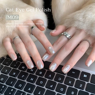 XEIJAYI 10ml - off-white Cat Eye Gel Nail Polish ติดทนนานและเงางาม เหมาะสำหรับใช้ทุกวัน