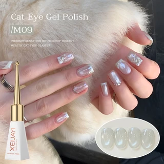 XEIJAYI 10ml - off-white Cat Eye Gel Nail Polish ติดทนนานและเงางาม เหมาะสำหรับใช้ทุกวัน