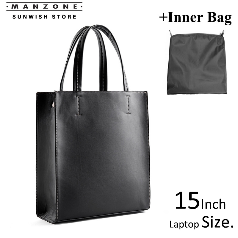 SUNWISH No.4043 ทนทาน Elegant Simple Design Vertical Tote Bag Man กระเป๋าแล็ปท็อปธุรกิจกระเป๋าเอกสาร