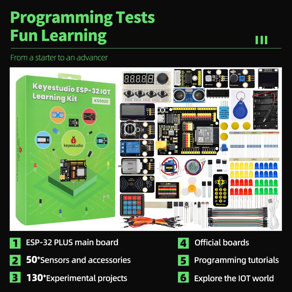 Keyestudio IOT ESP32 ชุดการเรียนรู้สําหรับโครงการ Arduino ESP32 134
