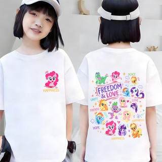 【24 ชั่วโมง】 เสื้อยืดเด็ก ผ้าคอตตอน ลายของ My Little Pony เส…