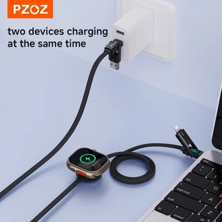 PZOZ 140W PD USB C สายดิจิตอลจอแสดงผล Fast Charging สําหรับ iPhone 17 16 15 14 13 Pro Max สําหรับ Apple watch MacBook iPad USB Type C Micro สายไฟชาร์จ