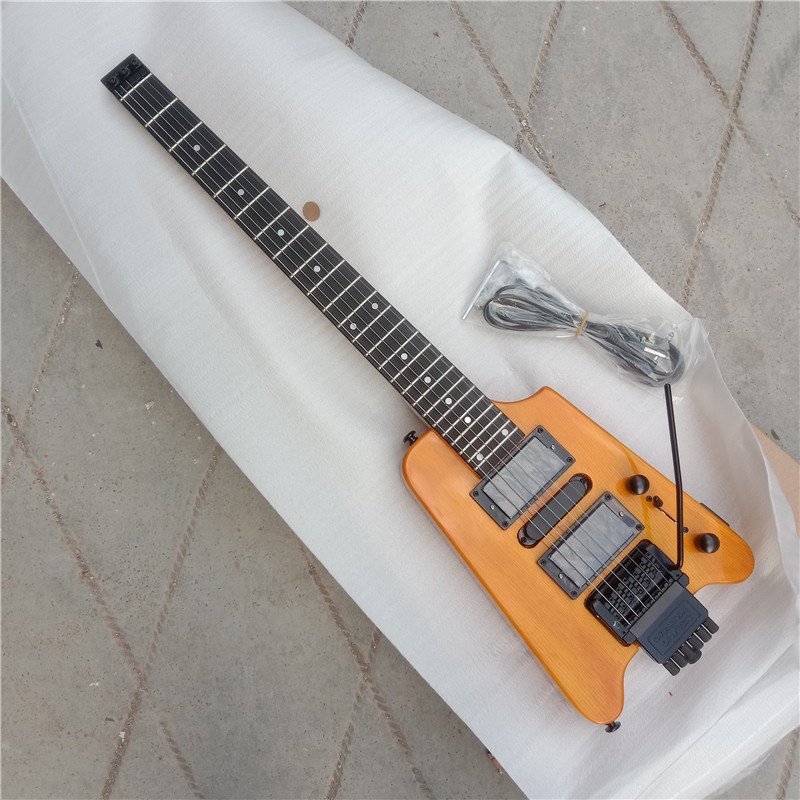 สีแดง/ธรรมชาติ 6 สายกีตาร์ไฟฟ้า Headless, Ash Body & Rosewood Fingerboard Passived Pickups HG214 643