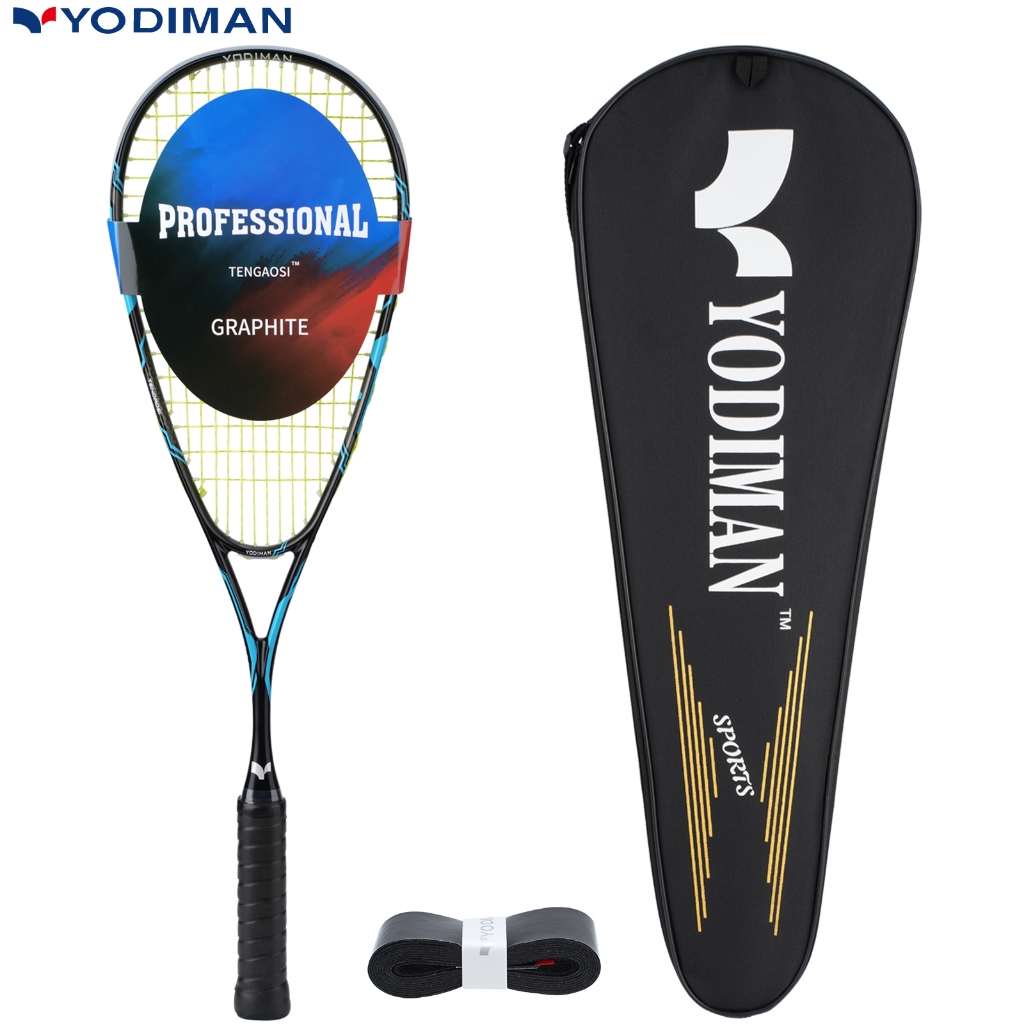 YODIMAN ของแท้ ไม้สควอช มืออาชีพ น้ำหนักเบา โครงคาร์บอนไฟเบอร์ ด้ามจับกันลื่น สายรัดยืดหยุ่นสูง เหมาะสำหรับผู้เริ่มต้นและผู้ใหญ่ - ใช้ได้ทั้งฝึกซ้อมและแข่งขัน