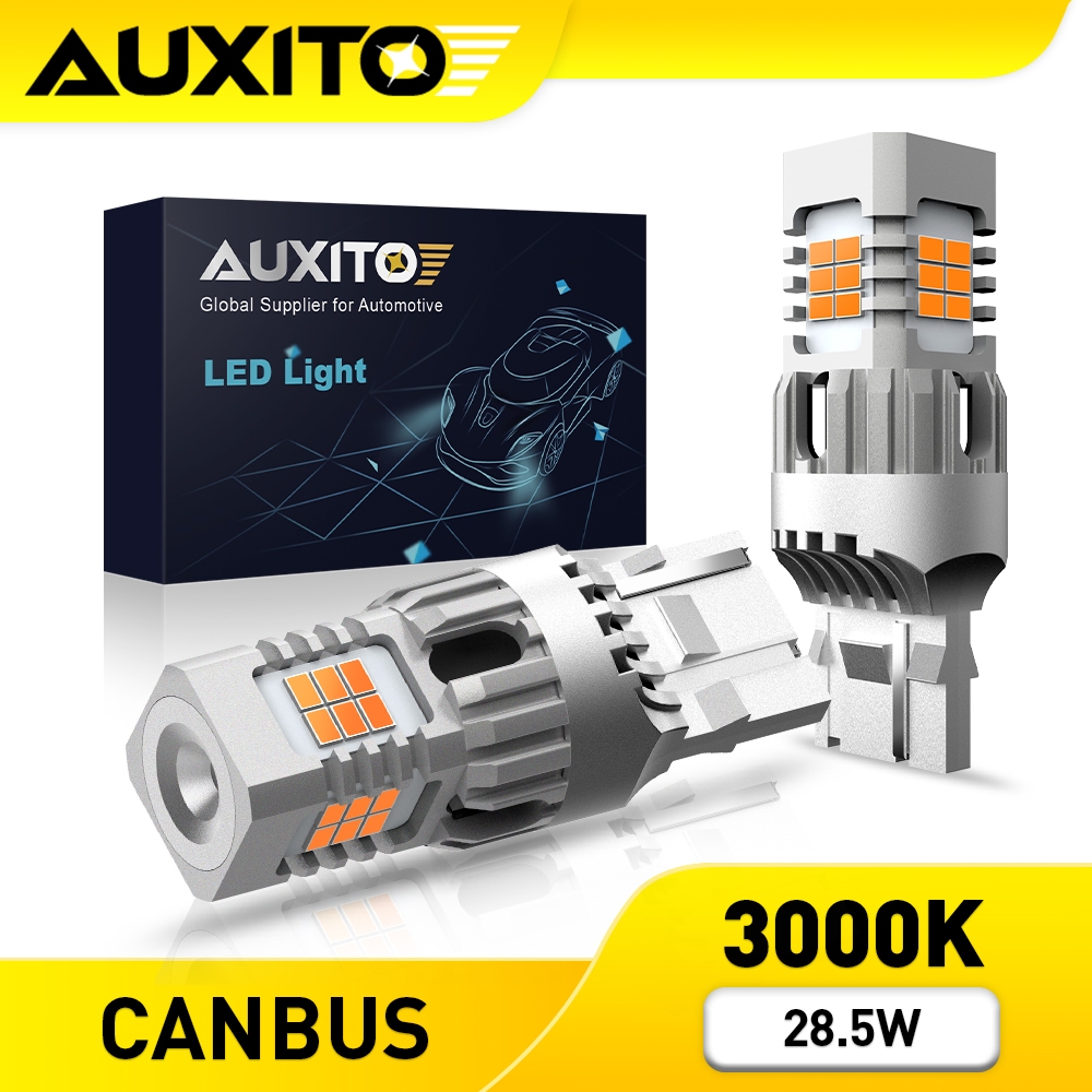 AUXITO 2PC หลอดไฟเลี้ยว LED T20 7440 WY21W 1156 P21W T25 3157 BA15S Canbus ไม่มีข้อผิดพลาด
