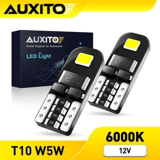 AUXITO 2PC หลอดไฟ T10 W5W LED Canbus Error 2835 SMD 6000K สีขาว สําหรับติดป้ายทะเบียนรถยนต์